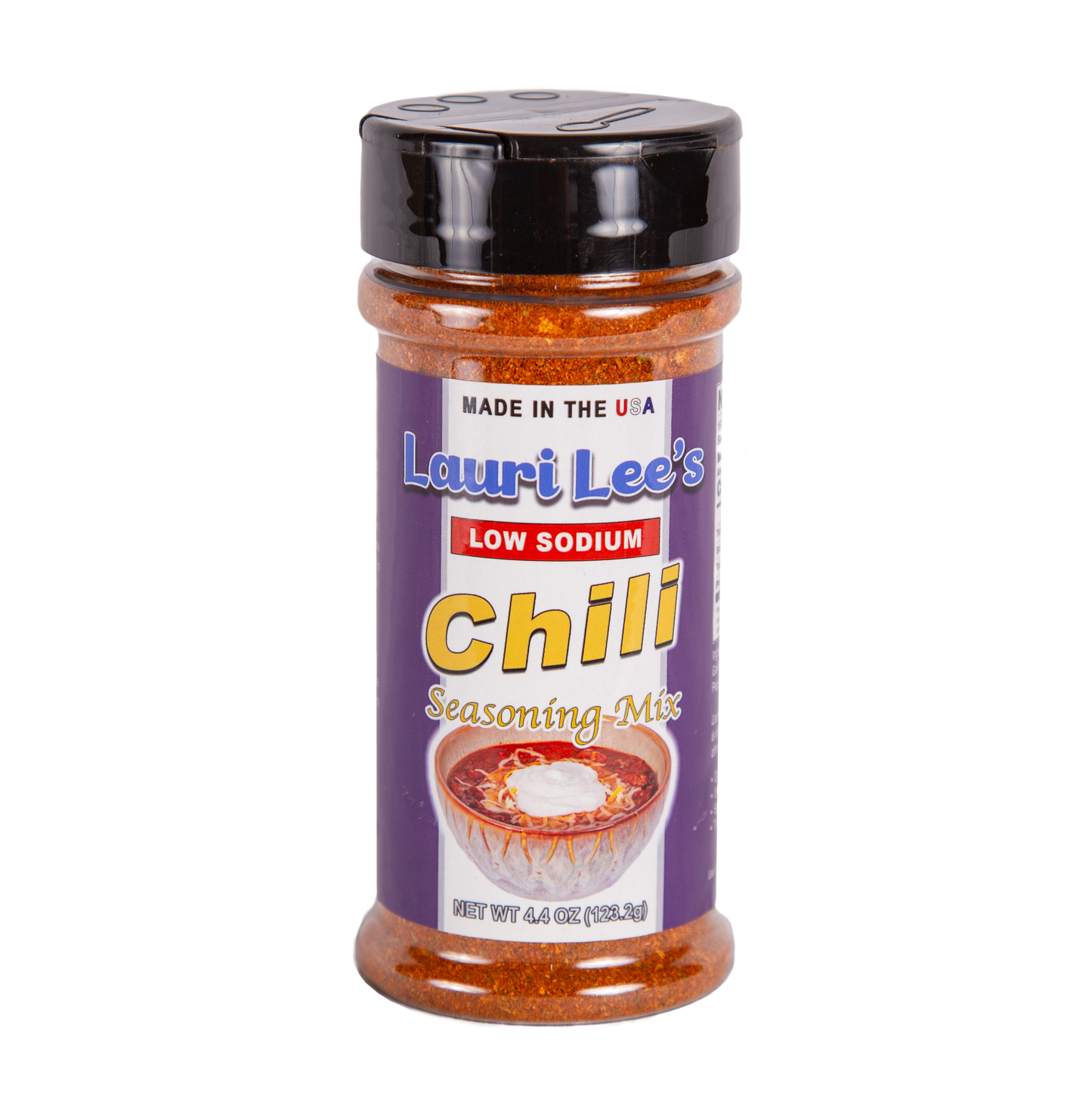Lauri Lee's Low Sodium Chili Seasoning Mix - 4.4 oz. Bottle - Made in USA - Perfect for Heartier, Spicy Chili - Very Low Sodium Content
