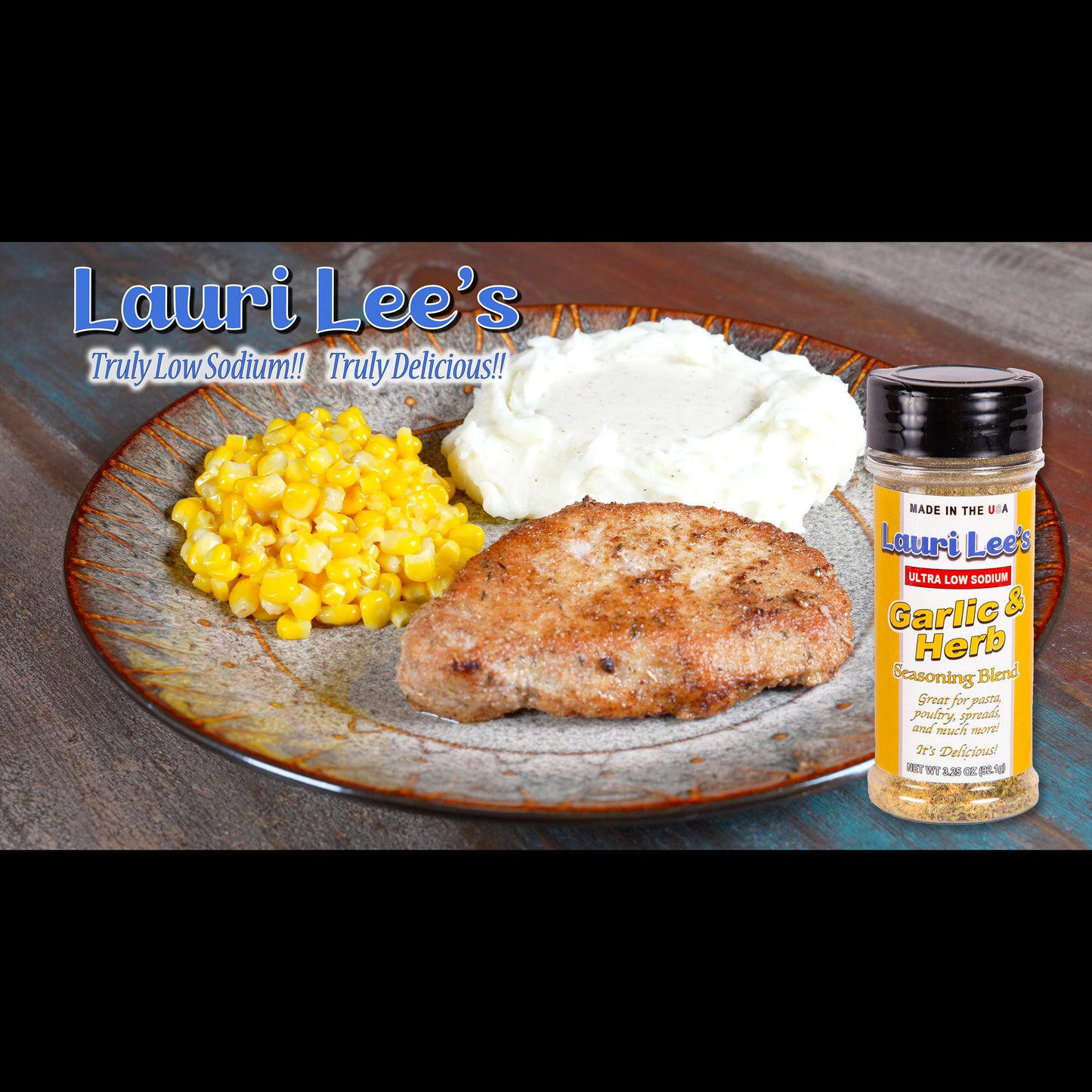 Lauri Lee's Ultra Low Sodium Garlic & Herb Seasoning Blend - 20mg Sodium Per Serving - Made In USA - Versatile Flavor for Pasta Poultry & More