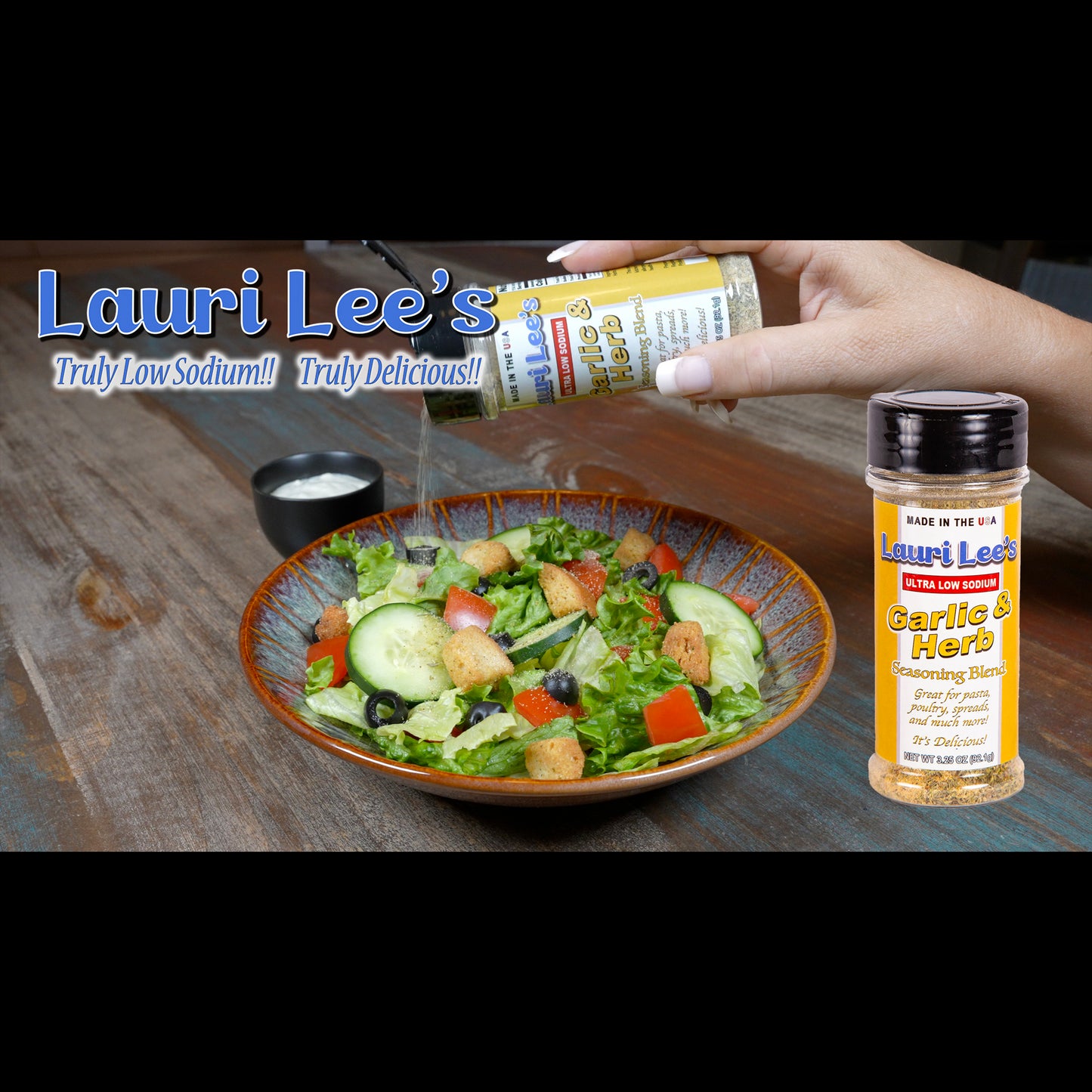 Lauri Lee's Ultra Low Sodium Garlic & Herb Seasoning Blend - 20mg Sodium Per Serving - Made In USA - Versatile Flavor for Pasta Poultry & More