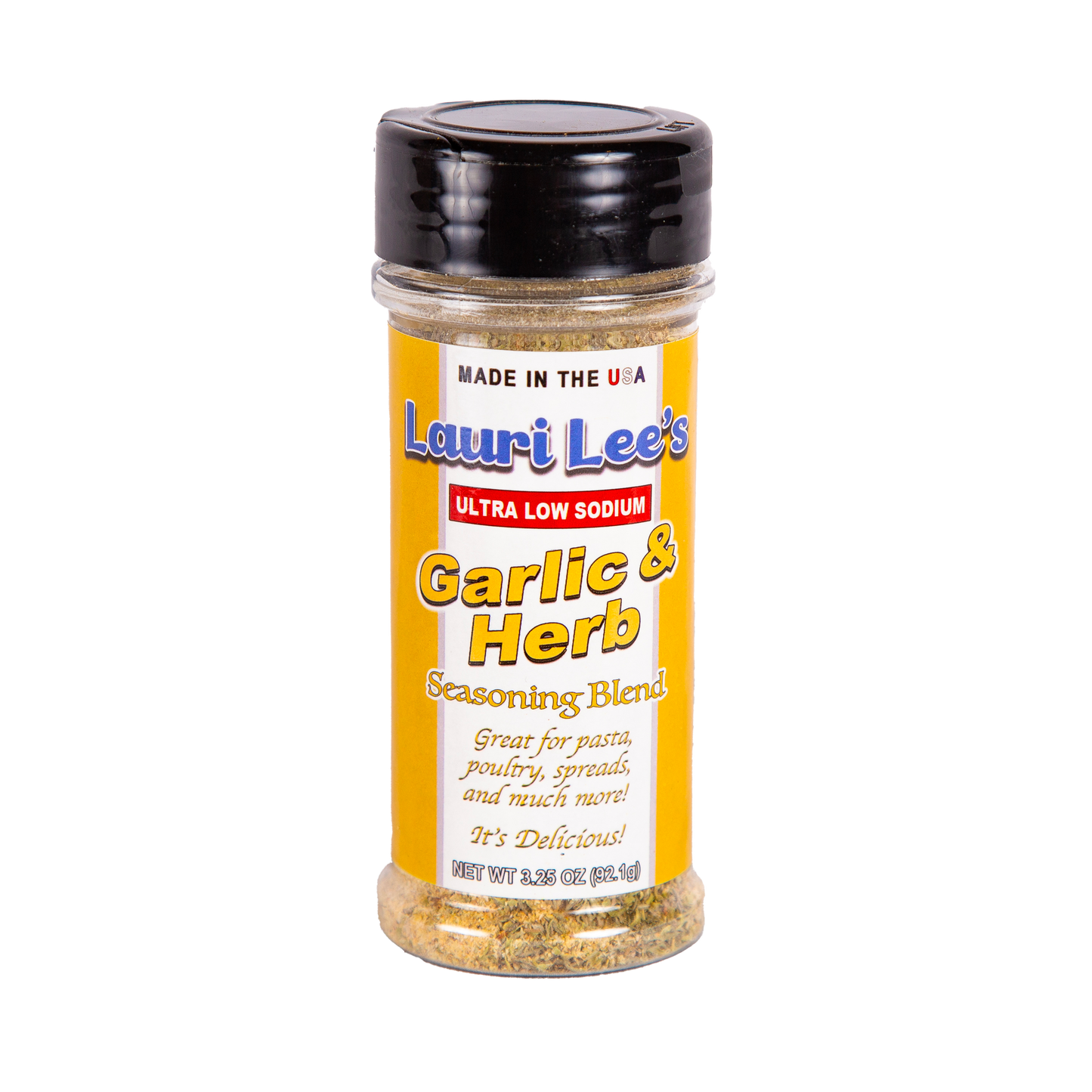 Lauri Lee's Ultra Low Sodium Garlic & Herb Seasoning Blend - 20mg Sodium Per Serving - Made In USA - Versatile Flavor for Pasta Poultry & More