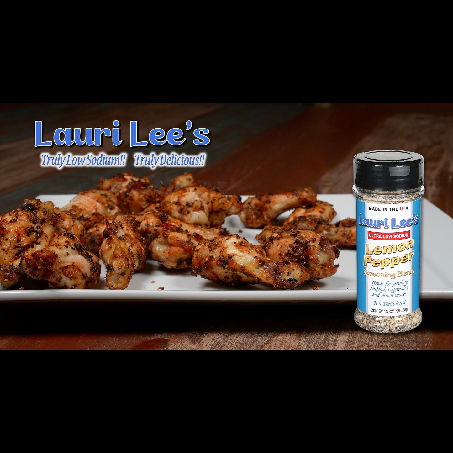 Lauri Lee's Ultra Low Sodium Lemon Pepper Seasoning Blend - 32mg Sodium Per Serving - Fantastic on Poultry, Seafood, Salads, Vegetables, and More! - Made in USA