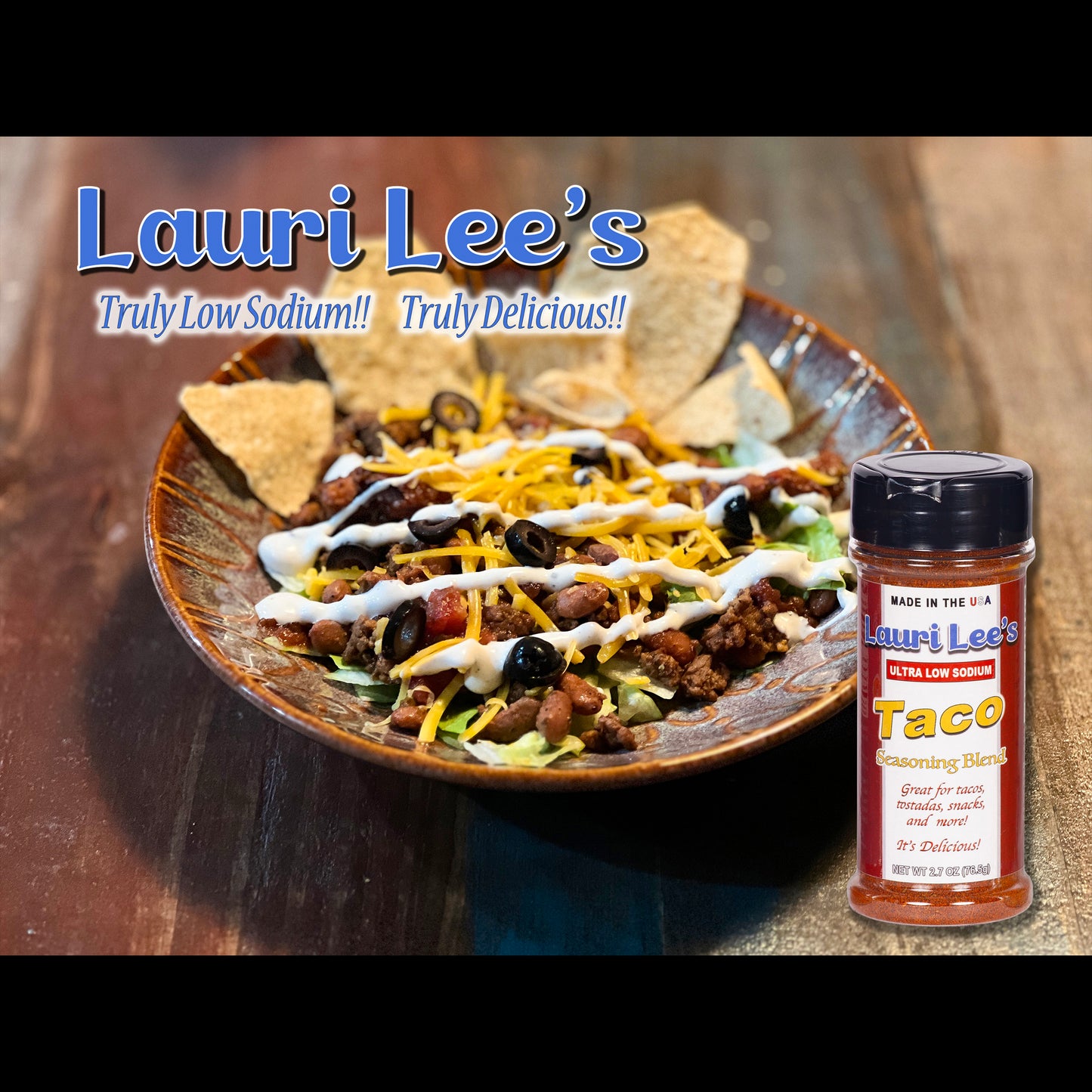 Lauri Lee's Ultra Low Sodium Taco Seasoning Blend - 3.5mg Sodium Per Serving - Made in USA - Delicious on Tacos, Seafood, Snacks, and More!