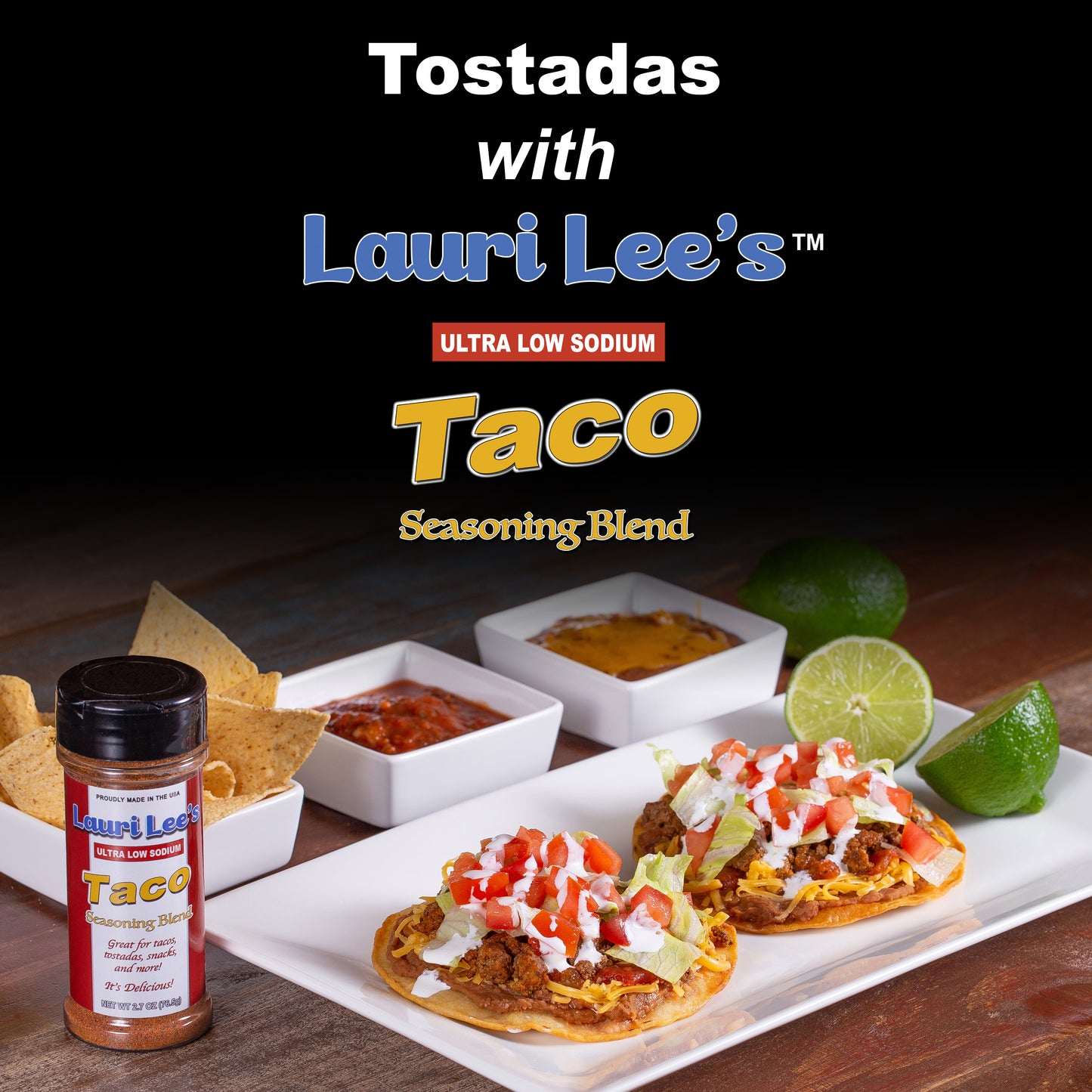 Lauri Lee's Ultra Low Sodium Taco Seasoning Blend - 3.5mg Sodium Per Serving - Made in USA - Delicious on Tacos, Seafood, Snacks, and More!
