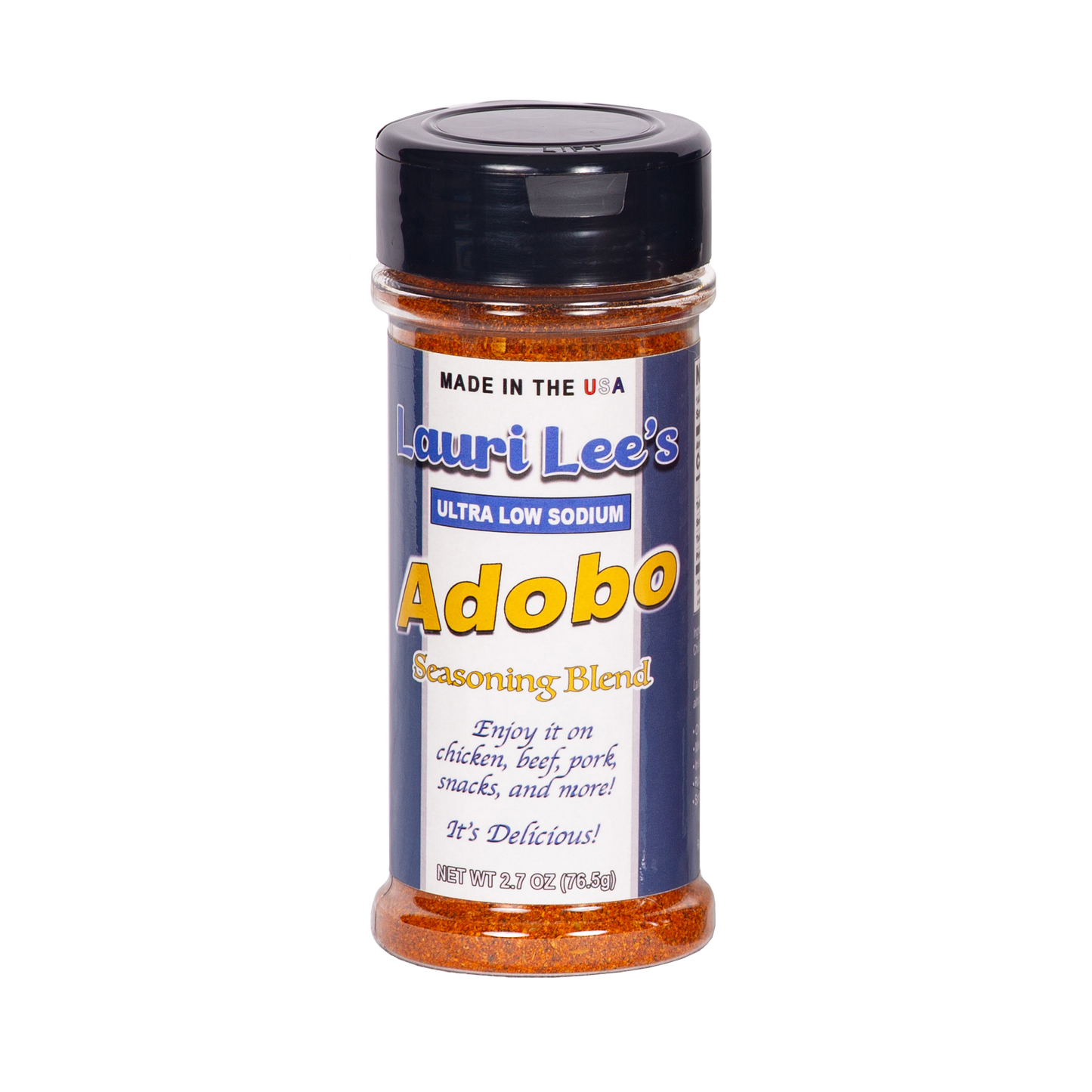 Lauri Lee's Ultra Low Sodium Adobo Seasoning Blend - 2.7 oz. Bottle - Made in USA - So Versatile, Use It On Almost Everything!